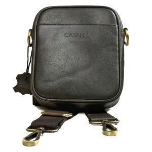 Premium Leather Crossbody & Messenger Bag (Black Brown)