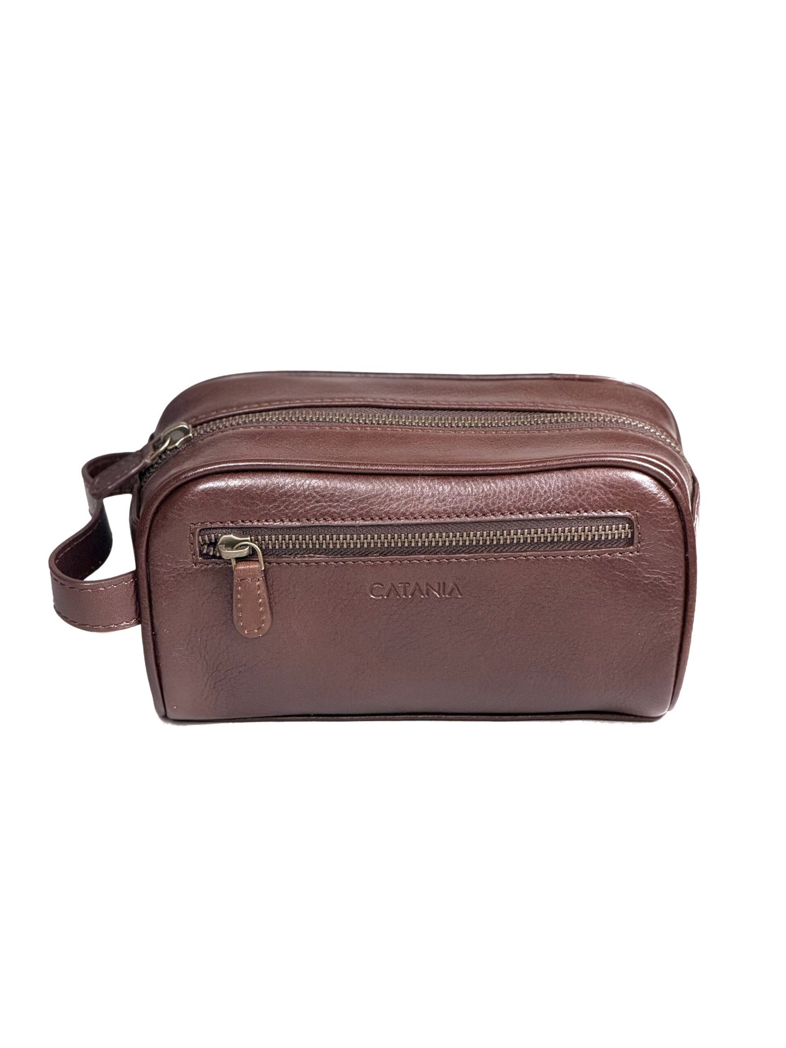 Premium Leather Toiletry Kit – Compact Travel Organizer (Brown)