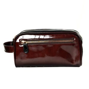 Premium Leather Toiletry Kit – Compact Travel Organizer (Dark Brown)